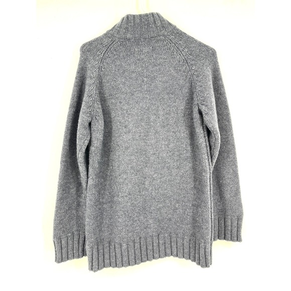 Fossil Brand Jeans Men's Gray Cable Knit Quarter Zip Sweater L Lambswool Blend - Picture 4 of 8